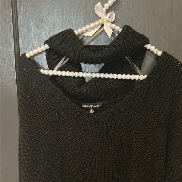 Almost Famous Black Cowl Neck Sweater - Picture 3 of 4